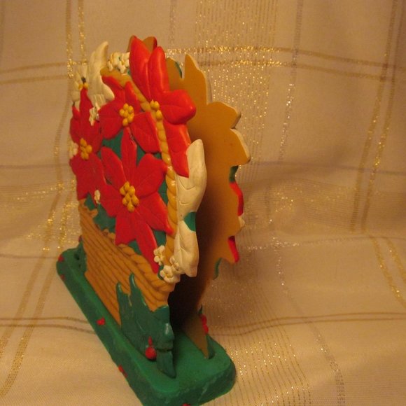 RETRO BAKELITE  napkin holder  Christmas card holder poiensietts RED GREEN. - Picture 12 of 16